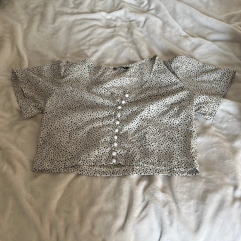 Shein polka dot blouse